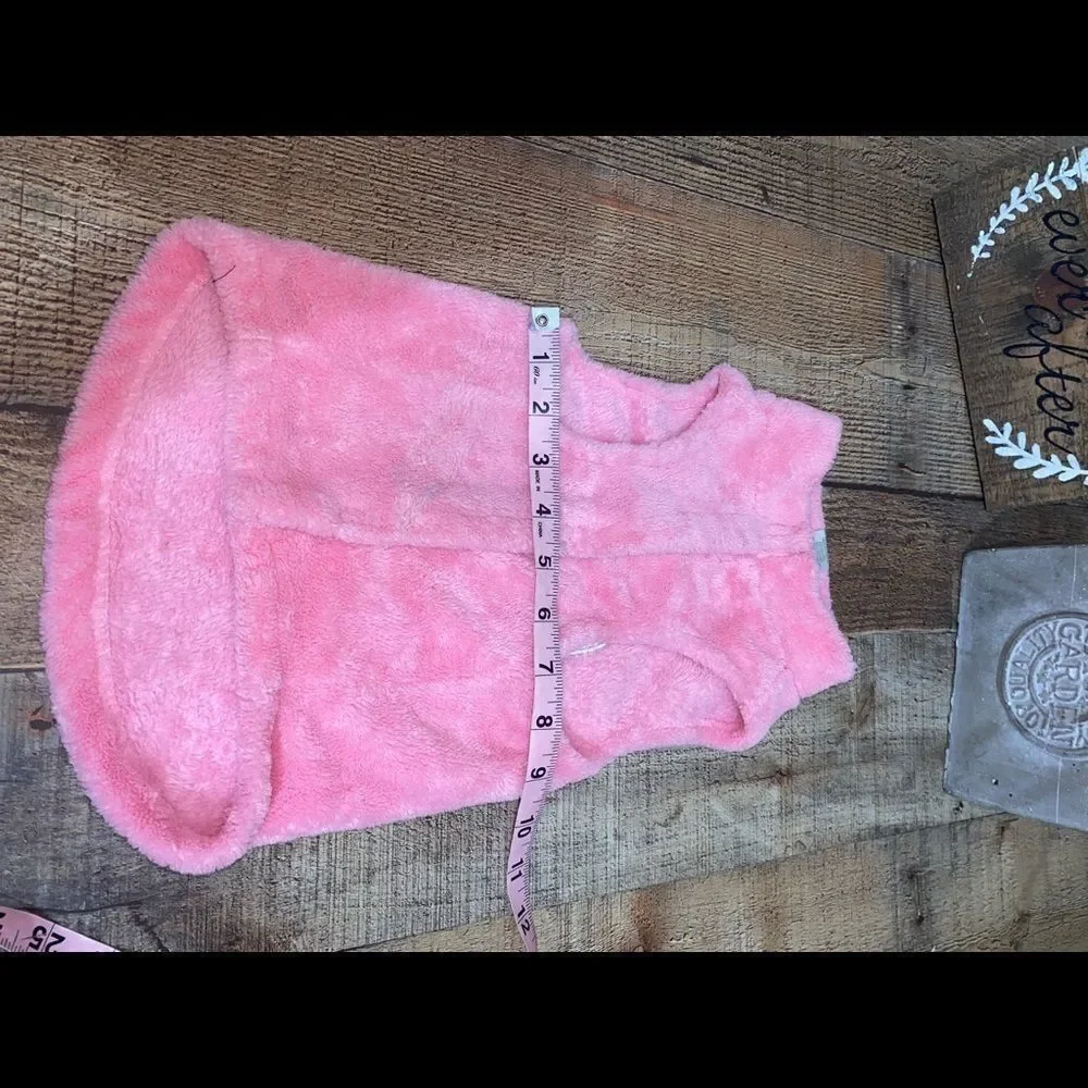 Fuzzy pet dog sweater jacket pink sequin‎ peace sign large